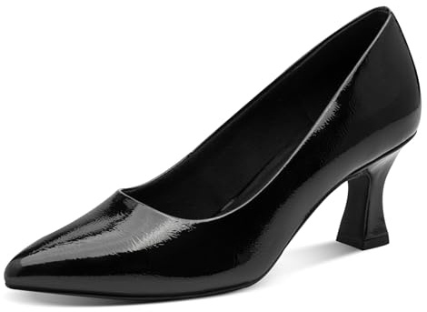 Marco Tozzi Damen Pumps Spitz Vegan, Schwarz (Black Patent), 39 EU