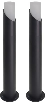 LUXULA 2 Stück Wegeleuchte GU10 52cm, IP54, Pollerleuchte | Bodenplatte und Erdspieß, Aluminium, LED Außenleuchte, Pollerleuchte, Stehleuchte für Garten, Terrasse und Wege