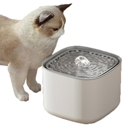 BSLVWG Katze Wasser Brunnen,3L automatische Hund Trinkbrunnen mit Super Silent Pumpe und Aktivkohle Gesunde und Hygienische Filter Brunnen Wasserschale für Kätzchen,Haustiere (Weiß, Eine Größe)