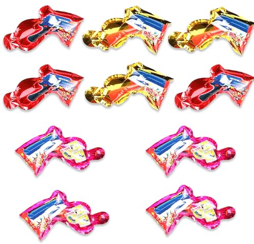Ovanda 10 Stück Konfettikanone, Konfetti Pistolen Set, Konfetti Shooter, Party Popper, Konfettipistole, Feuerwerkspistolen, Biologisch Abbaubare Konfettibombe, Confetti Kanone, Confetti Cannon Shooter