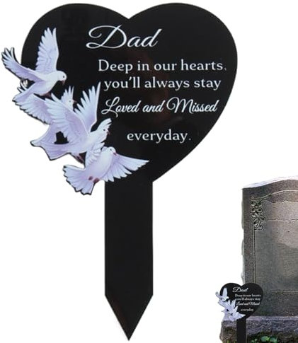 Commémorative - Stèles Commémoratives Décorations De Cimetière pour Maman | s Noires Imperméables Stèles De Souvenir Décorations De Cimetière pour Défunts, Papa Et Maman