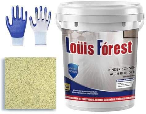 Louis Forest Epoxid-Bodenfarbe, Epoxid-Bodenfarbe, selbstnivellierende Beschichtung, geeignet für den Innen- und Außenbereich (Gelb-B, 0,5 Liter)