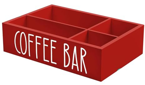 Generico Organizzatore Caffè,Portacapsule con Divisori Rimovibili - Contenitore In Legno Per Tazze Da Caffè, Tè E Bibite Per Casa Ufficio Hotel Ristorante