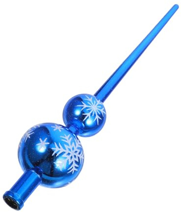 Ipetboom Blauer Gourd Weihnachtsbaumspitze Kunststoff Kugelförmiger Christbaumspitze Elegante Weihnachtsdekoration für Festliche Feier und Saisonale Party