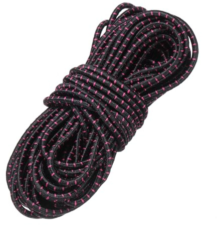 PATIKIL Corda Elastica Bungee 3mm x 10m Resistente Poliestere Nero-Rosso