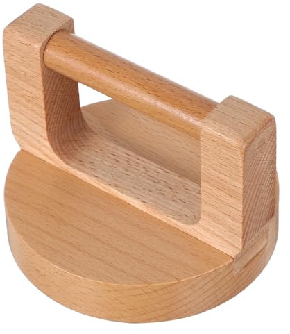 jojofuny Wooden Block Printing Tool for Kids, Beech Wood Hand Press with Comfortable Grip Handle, Easy to Clean, for Classroom Art Creation and Card Making