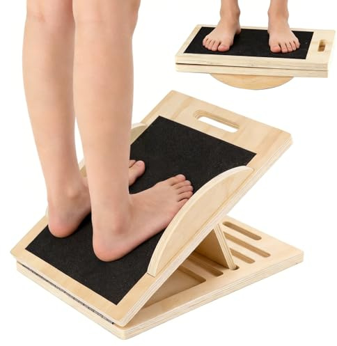 2 in 1 Wadendehner Schrägbrett & Slant Board mit 4 Winkeln | Verstellbar Wadenstrecker mit Tragegriff, Schrägbrett für Wadenstreckung und Balance Training, für Fitnessstudio, Zuhause
