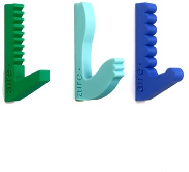 Patères enfant portemanteau design en Plastique Biosourcé, Vert Rose Bleu Clair, Lot de 3, pour Vêtements Accessoires Chapeaux Sacs. Idéal pour la Maison, l'École, le Bureau.