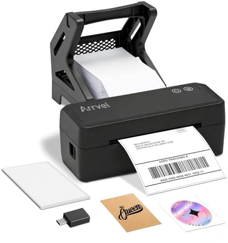 Arrvel Bluetooth Thermal Label Printer with Stand, Wireless 4x6 Shipping Label Printer for Small Business, Support iPhone, Android Windows & Mac, Widely Used for USPS Amazon Etsy Shopify