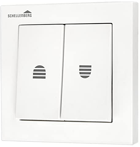 Schellenberg 23005 Interruttore per controllo manuale motore tapparelle elettriche e tende da sole, con funzione di bloccaggio, montaggio a filo, bianco