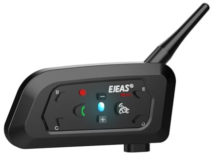 Motorbike Bluetooth Intercom, Vnetphone V6 1200m Motorcycle Bluetooth Headsets 6 Riders Communication System with Waterproof, GPS, DSP Noise Reduction(1 Pack)