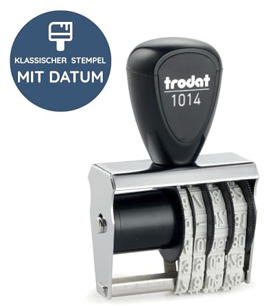 Datumstempel Trodat Classic 1014/40 custom (18x4 mm - 1 Zeile) mit individueller Textplatte