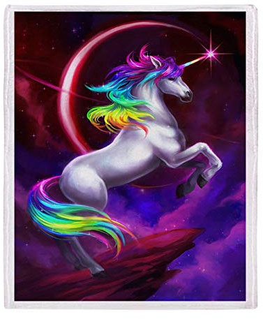 YISUMEI Decke 150x200 cm Kuscheldecken Sanft Flanell Weich Fleecedecke Bettüberwurf Einhorn Traum