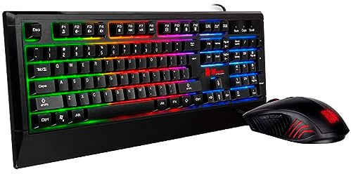 Tt Esports/Thermaltake Challenger Combo RGB (GER) | Tastatur-Maus-Set | Ergonomisch | rechts-und linkshänding | deutsches Layout (QWERTZ) | schwarz