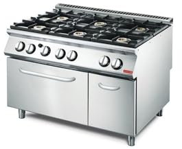 Fourneau a gaz 6 brûleurs - Four à gaz - Gastro M