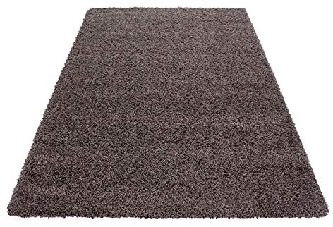 Ayyildiz Hochflor Teppich Flauschiger Langflor, Shaggy Flokati - Rechteckig, ca. 50 mm Florhöhe - Pflegeleichter Wohnzimmerteppich, Größe:80 x 150 cm, Farbe:Taupe