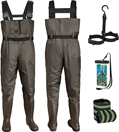 Croch Vadeadores de Pesca para hombre y mujer, impermeables, PVC, nailon, con botas de goma, talla 38-47, perfectos pantalones de algodón y pantalones de pesca