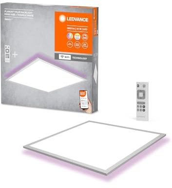 LEDVANCE Pannello intelligente con principale e retroilluminazione con tecnologia wifi TW RGB e dimmerabile, 600X600mm Bianco +RC, 1 Pack
