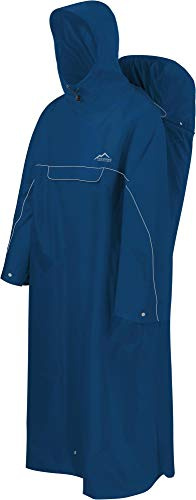 normani Regenponcho mit Rucksackfunktion - Wassersäule: 12.000 mm - Outdoorponcho - Extra Langer Wanderponcho Regencape Reiseponcho mit Ärmeln für Damen und Herren