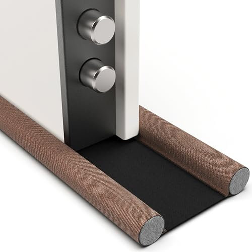 Boudin de porte blindée | Pour portes de 5 à 10 cm d'épaisseur | Prévient les courants et les infiltrations de poussière, d'eau, de lumière, d'insectes et de bruits (Marron clair)