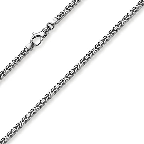 3mm Kette Halskette Königskette aus 750 Gold Weißgold massiv 60cm