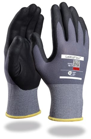 LeiKaFlex 1466 Feinstrick-Handschuh mit Nitril - Foam-Beschichtung 12 Paar Packung/Gr. 7-12 (7)
