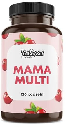 Mama Multi (120 Kapseln für 4 Monate) 3-in-1: Kinderwunsch Tabletten, Schwangerschaftsvitamine und Stillzeit Vitamine - 16 Prenatal Vitamins und Superfoods - VEGAN (1x 120 Kapseln (1er Pack))