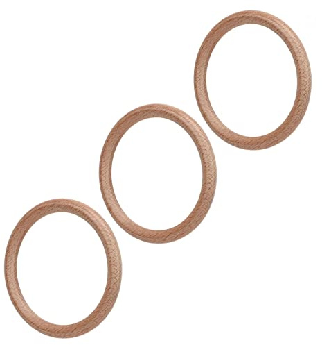 Holzringe Zum Basteln, 10 Stück Polierte Maserung Holzring Dekoration Buche Gardinenringe Holz Holzringe Basteln für Kunsthandwerk, Dekorationszubehör (10cm)