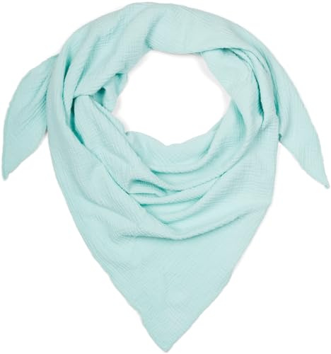styleBREAKER Damen Musselin Dreieckstuch Baumwolle Unifarben, Mint