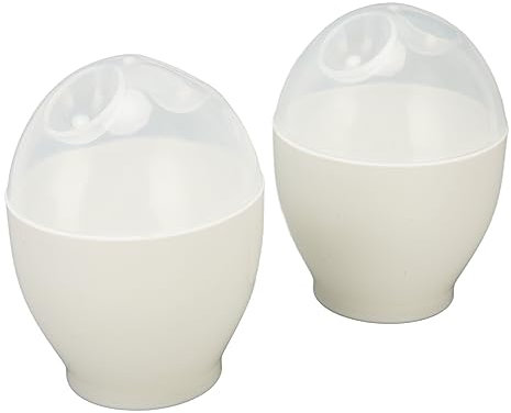 Cuociuova a Microonde da 2 Pezzi, Materiale di Sicurezza Antiaderente, Utensili da per la Cottura di Uova in Camicia da 1 Minuto a Microonde