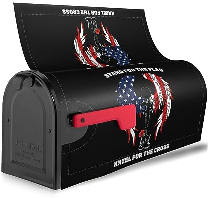 Stand for The Flag Kneel for The Cross Mailbox Cover Adsorbability Standard Size 21 X 18 / Large Size 25.5 X 21 Post Letter Box Cover Decoration for Outdoor Gardern Yard