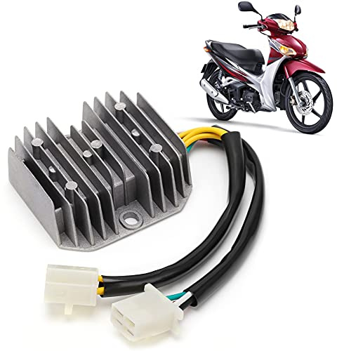 Voltage Regulator Rectifier Assembly 12V, 7 Wires Silvery Voltage Regulator DualPlug Aluminum Alloy ABS for Scooter Moped ATV