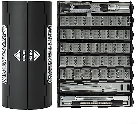 Juego de destornilladores de precisión de 126 piezas, kit de destornilladores de acero al cromo vanadio, herramienta de reparación de destornilladores hexagonales ranurados Torx de tres alas (tipo B)