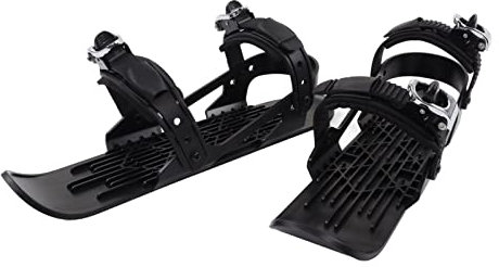 Micro Pattini da Sci, Scarponi da Sci Portatili Pattini da Nev Corti, Design Easy Stop Sci da Pattinaggio Skiboard Snowboard per Bambini Sport Invernali(38cm-Nero)