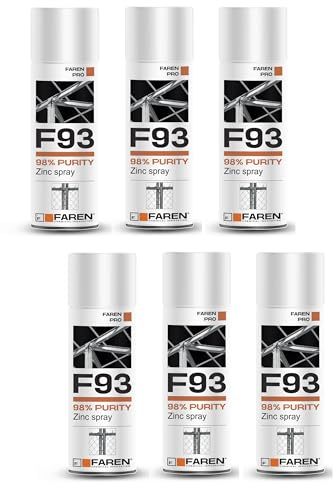 FAREN F93 Zinkspray Reinheit 98%, Kaltverzinkung, Korrosionsschutz, Rostschutz, verleiht einen hellen hellen Farbton, besonders geeignet für die Ausbesserung von geschweißten und oxidierten Teilen,