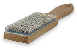 Feilenbürste, für Feilen und Raspeln, Borstenfeld 38 mm, mit Holzgriff, Drahtbürste, 250 mm lang
