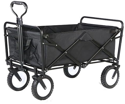UTOQIA Strandwagen Bollerwagen Klappbarer Gartenwagen, Robuster Wagen, Einkaufswagen Für Outdoor-Camping, Angeln, Zugwagen Mit 4 Rädern Handwagen Campingwagen (Color : A)