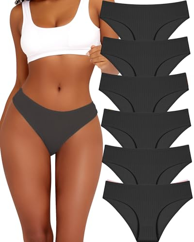 BeReady 6-pack trosor dam stretch bomull trosor bomull hipster bekväma underkläder bomull andningsbara underkläder dam trosor flerpack S-XL, B-6er, M