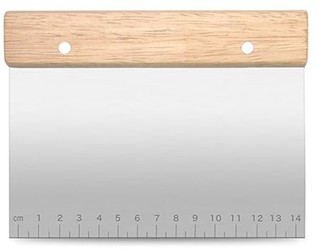 Lamkrtlp Raschietti, Raschietto per Pasta in Acciaio Inossidabile con Manico in Legno e Scala di Misurazione, Raschietto Cucina per Pizza, Torta, Pasticceria, Pane (Rettangolari)