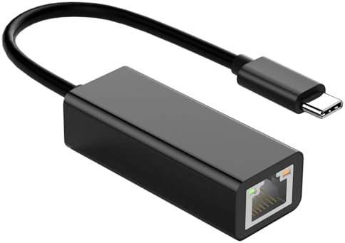 Kioriur Adattatore da USB C a Ethernet - Adattatore di rete cablata, Alluminio Rj45 100Mbps | Conversione porta di rete Scheda di rete cablata Adattatore Lan con driver gratuito, convertitore di cavo