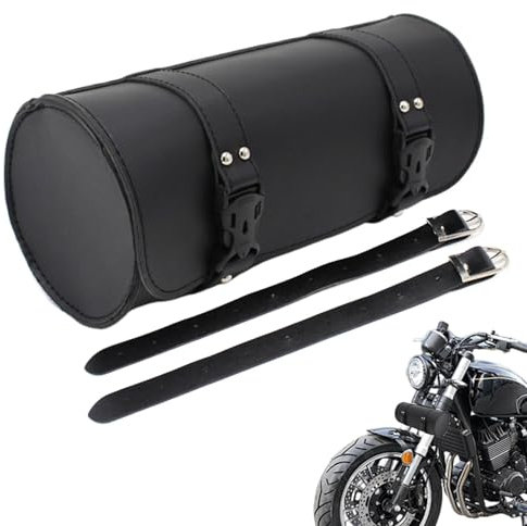 Motorrad Lenkertasche PU Leder Motorrad Rolltasche Wasserdicht Motorrad Werkzeugtasche Vintage Lenker Aufbewahrungstasche Satteltaschen Für Motorräder Und Dirt Bikes, Langlebige Werkzeugrolle Für