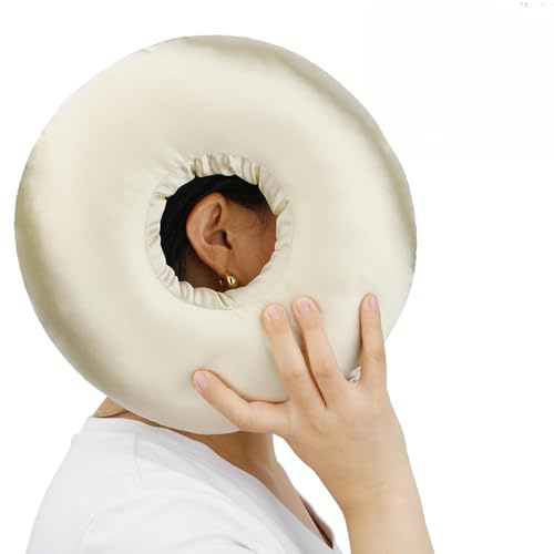 Cuscino Per Piercing, Piercing Cuscino con Foro, Cuscino per Dormire Laterale di Protezione Dell'orecchio, Adatto per Dormire Dietro Piercing All'orecchio, Camere da Letto, Colore Champagne