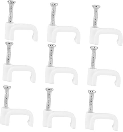 Gadpiparty 500 Stück Elektrische Telefonkabel Clips Quadratisch 12mm Kunststoff Mit Stahlstiften Kabelhalter Für Innen Und Außen Zur Kabelbefestigung Und Organisation
