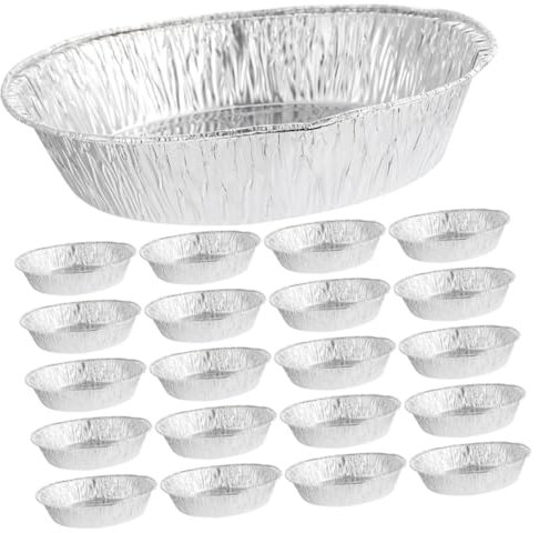 Cabilock 50 Cuencos Redondos De Papel De Aluminio Para Hornear Cuenco Para Pasteles Bandeja Para Hornear
