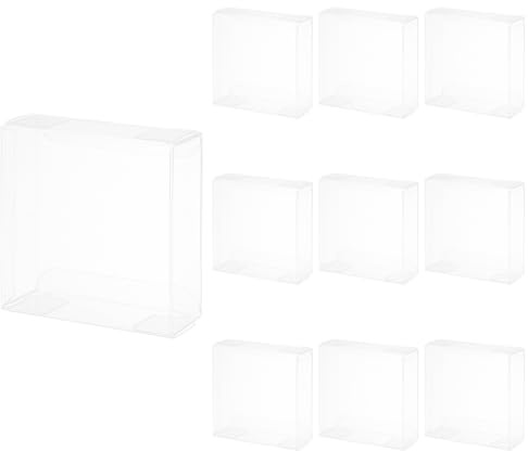 QUARKZMAN 10 Stück Transparente Geschenkbox, 80x30x82mm Kunststoff Geschenkverpackung für Süßigkeiten, Kekse,Schmuck Speicher, Hochzeit, Valentinstag, Party, Verpackung