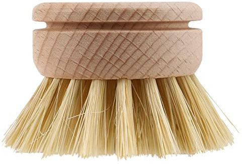 Bosiyrggrl Washing Up Brush,Dish Brush,6 Pcs Replacement Brush Heads Wooden Cleaning Dish Brush Refillable Kitchen Beech