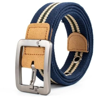 GearPrice Gürtel für Herren und Damen Einstellbare Segeltuch Stoffgürtel Freizeitgürtel Gürtel mit Dornschließe Verstellbare Leinwand Stoffgürtel für Jeans Hosen Kleid, Breite ca. 3.8cm (Blau)
