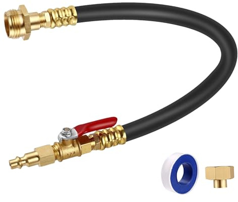 Air Compressor Adapter - Trailer RV Water Line RV Winters Winter Blow Kit | Antifreeze Fitting with Valve, Caravan Winter Preparation, Plumbing System Tool