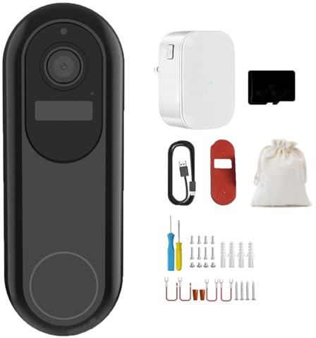 Doorbell Camera, 2k HD Smart Wireless Doorbell, 1:1 Head to Toe with 360° View Two Way Talk, Night Vision Function, Battery Life 5-8 Months Waterproof Durable