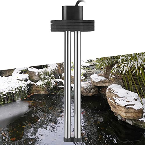 FEDOUR Teichheizung 600W - Eisfreihalter für Teiche, Koi-Teich, Gartenteichenteiser mit 5m Langem Kabel und Schwimmendem Schaumstoff